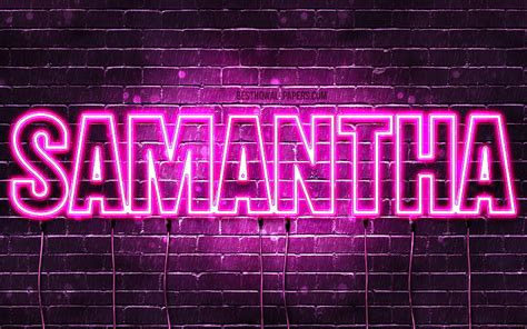 1920x1080px, 1080P free download | Samantha with names, female names, Samantha name, purple neon ...