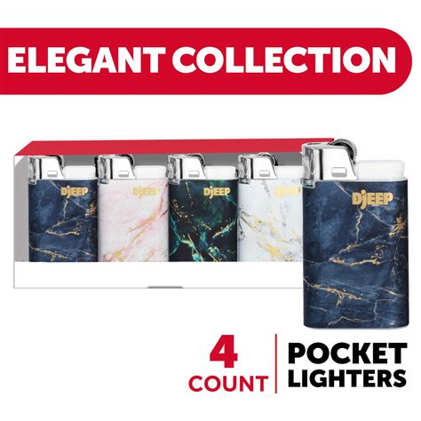 DJEEP Pocket Lighters, ELEGANT Collection Textured Metallic, Marbled ...