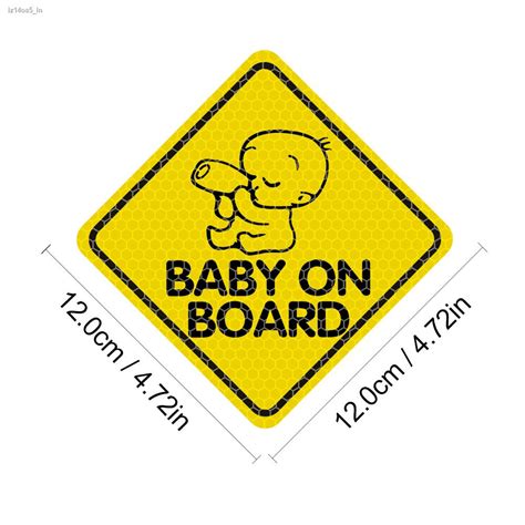 Cartoon Milk Baby On Board Reflective Sticker for Car Window Night ...