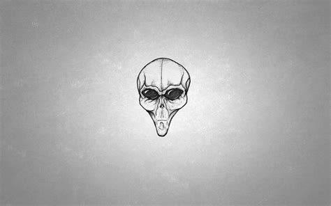 digital Art, Minimalism, Skull, Drawing, Aliens, Monochrome Wallpapers HD / Desktop and Mobile ...