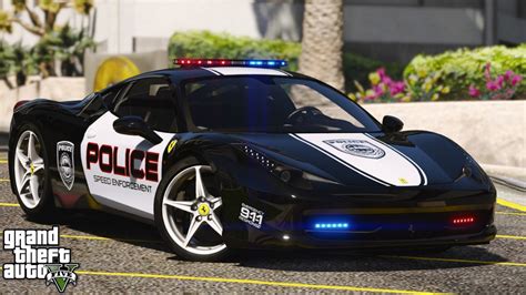 GTA 5 REAL LIFE MOD #250 FERRARI 458 POLICE PATROL - YouTube