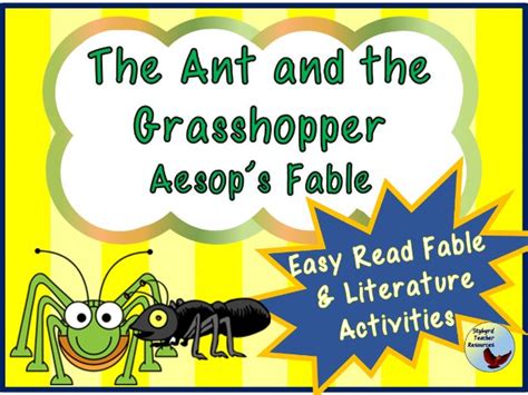 The Ant and the Grasshopper Aesop's Fable Reading Comprehension and Literacy Activities ...