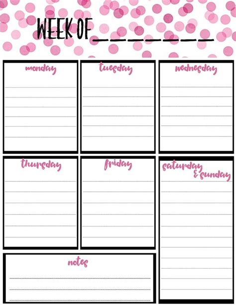 Free Weekly Calendar Planner Printable: Full And Half Size Single Page ...