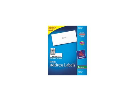 Avery Address Labels for Copiers, Permanent Adhesive, 1" x 2-13/16", 3,300 Labels (5351 ...