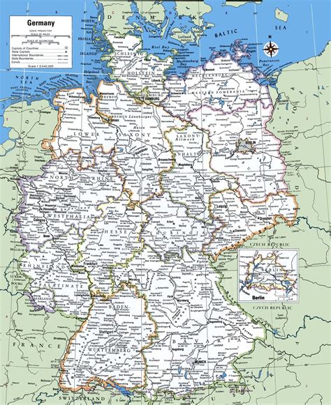 Map of Germany with cities and towns | Germany map, Germany ancestry ...