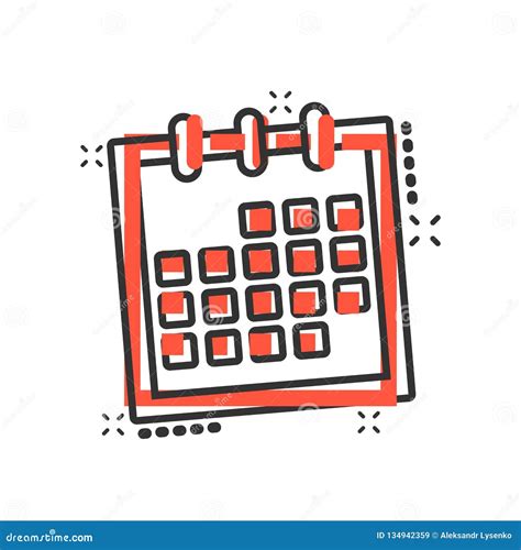 Calendar Agenda Icon in Comic Style. Planner Vector Cartoon Illustration Pictogram Stock Vector ...