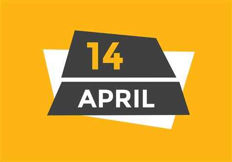 april 14 calendar reminder. 14th april daily calendar icon template ...