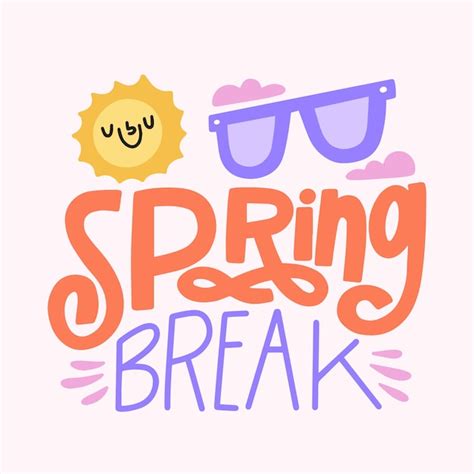 Free Vector | Spring break lettering concept