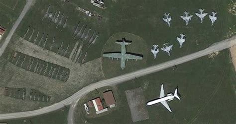 Airplane Boneyard at the Aberdeen Proving Grounds in Maryland, aerial ...