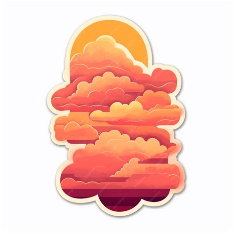 Premium AI Image | A cartoon illustration of a sunset with clouds in the sky.