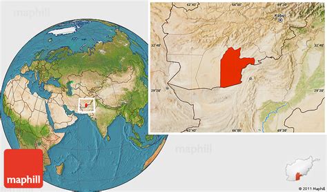 Satellite Location Map of Kandahar