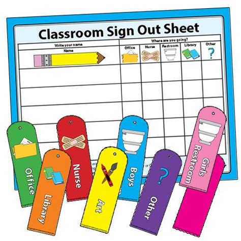 Classroom Sign Out - Elementary Art Resources | Classroom signs ...