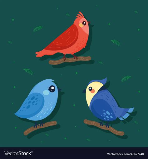 Three little birds Royalty Free Vector Image - VectorStock