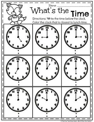 What's the Time - Time Telling Worksheets on the Hour #kindergartenmath ...