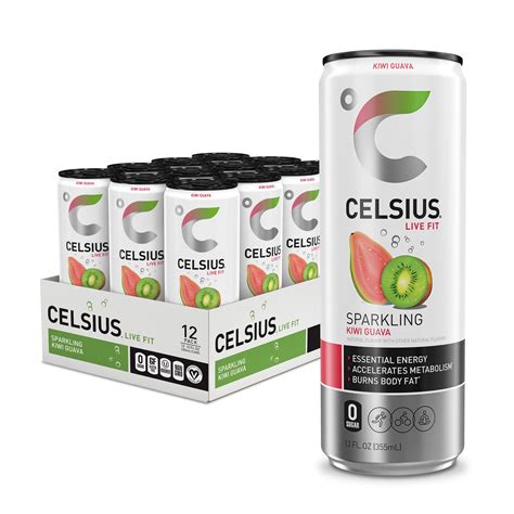 CELSIUS Sparkling Kiwi Guava, Functional Essential Energy Drink 12 Fl ...