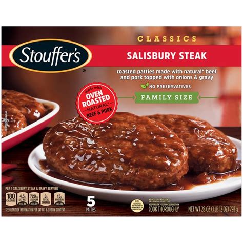 STOUFFER’S CLASSICS Salisbury Steak, Family Size Frozen Meal - Walmart.com - Walmart.com