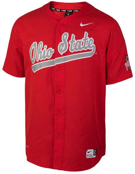 Nike Men's Ohio State Buckeyes Full-Button Vapor Elite Baseball Jersey ...