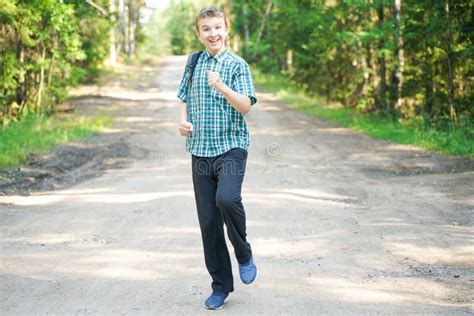 Teenager Boy Walking in the Forest Alone in the Summer Day Stock Image - Image of emotions ...