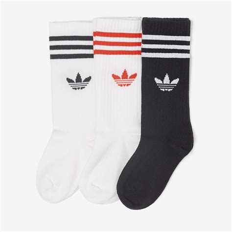 adidas Originals Kids Crew 3 Pack Socks - White - Socks - Boys Clothing | Pro:Direct Soccer