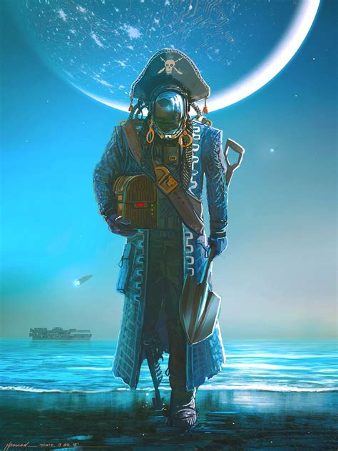 Download mobile wallpaper: Hidden Treasures, Treasures, Pirate, Cyborg, Art, free. 102648.