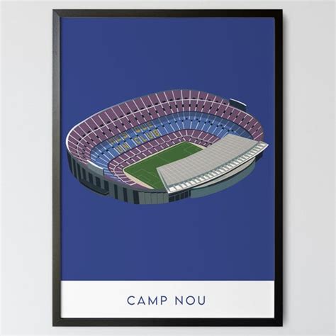 Barcelona: Camp Nou Map Print | Etsy