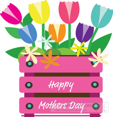 Mothers Day Clipart- happy-mothers-day-tulip-flowers-clipart - Classroom Clipart