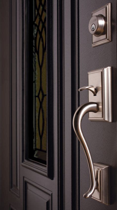 A beautiful Addison Grip from Schlage - Exterior with Deadbolt - Satin Nickel - Can be Keyed ...