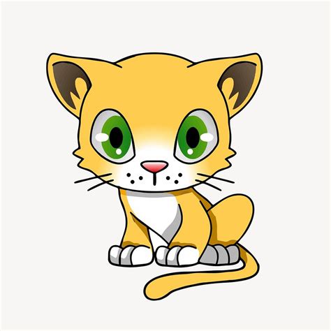 Yellow cat cartoon clipart. Free | Free Photo - rawpixel