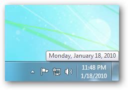 Change Display Under the System Tray Clock in Windows 7