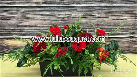 How to make a simple vase arrangement with red color combinations (fast version) - YouTube