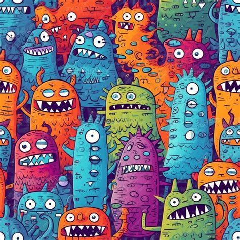 Premium Photo | Monstrously Fun Colorful Cartoon Backgrounds and Patterns for Kids with Cute and ...