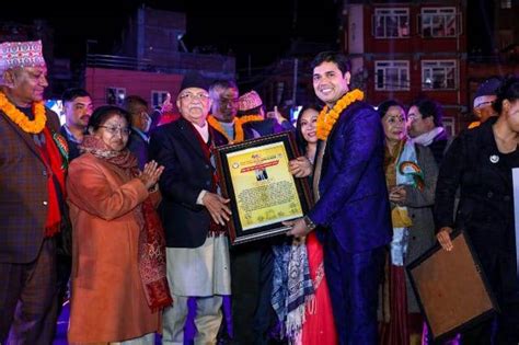 My City - Former PM Oli felicitates choreographer Aswini Kant Jha ...