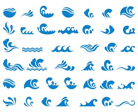 Wave Icon Set Stock Illustration - Download Image Now - iStock