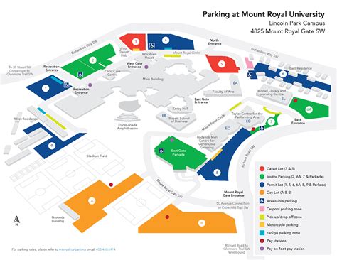 Mount Royal University Parking Map - Islands With Names