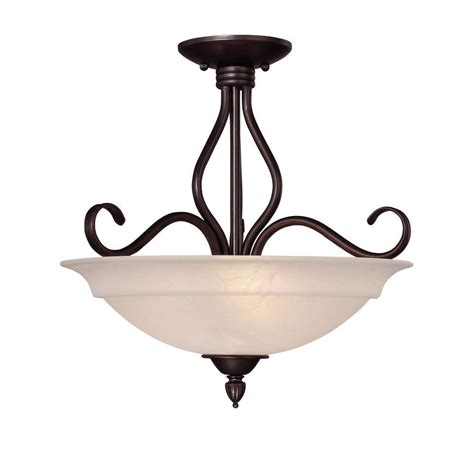 Illumine 3-Light Ceiling Fixture English Bronze Semi-Flush Mount-CLI-SH202851567 - The Home Depot