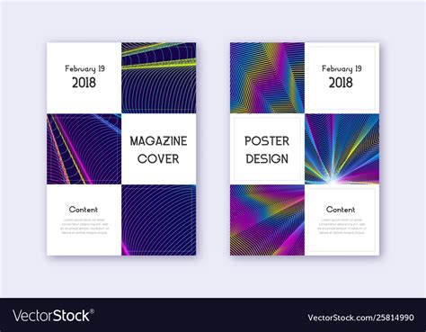 Business cover design template set rainbow Vector Image