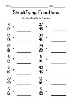 Simplifying Proper Fractions FREEBIE by Delta Teaching Resources