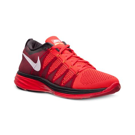 Nike Mens Flyknit Lunar2 Running Sneakers From Finish Line in Red for ...