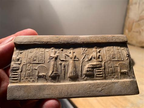 Sumerian cylinder seal impression replica - VA 243 - constellation of Pleiades * Ancient astronomy