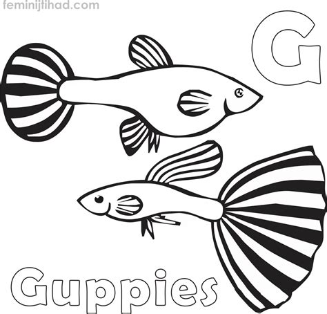 Guppy Coloring Pages PDF - Coloringfolder.com