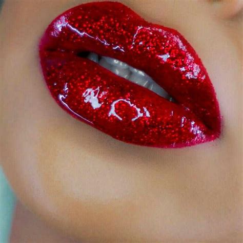 Red Glossy Glitz!! | Beautiful lips, Lip make-up, Red glitter lipstick