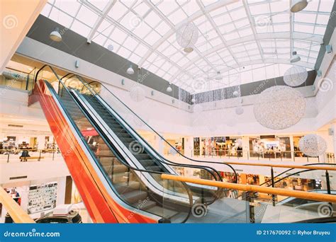 Escalator In A Modern Shopping Mall Royalty-Free Stock Photo ...