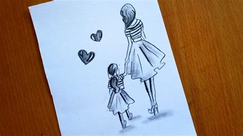 Love Art Mother And Daughter Drawing - art-willy