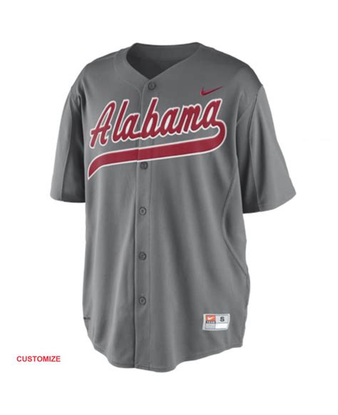 Men's Nike Alabama Crimson Tide Gray Custom Baseball Jersey