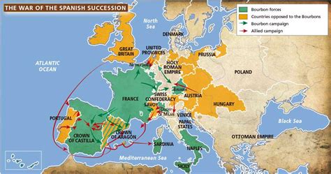 Map of alliance in War of Spanish Succession : r/europe