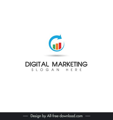 Digital marketing logo modern flat chart arrow vectors stock in format ...