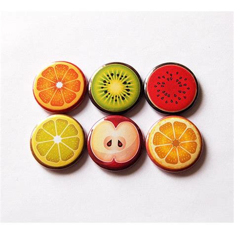 Fruit Magnets Button Magnets Fridge Magnet Food Magnets Orange Lime ...