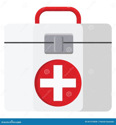 White first aid, icon stock vector. Illustration of emergency - 261375828