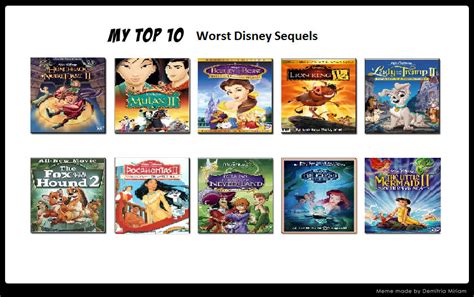 My Top 10 Worst Disney Sequels by FallNightWolf on DeviantArt