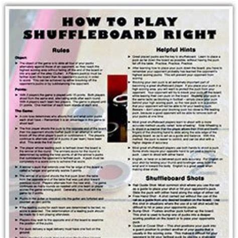 Shuffleboard Rules - Etsy